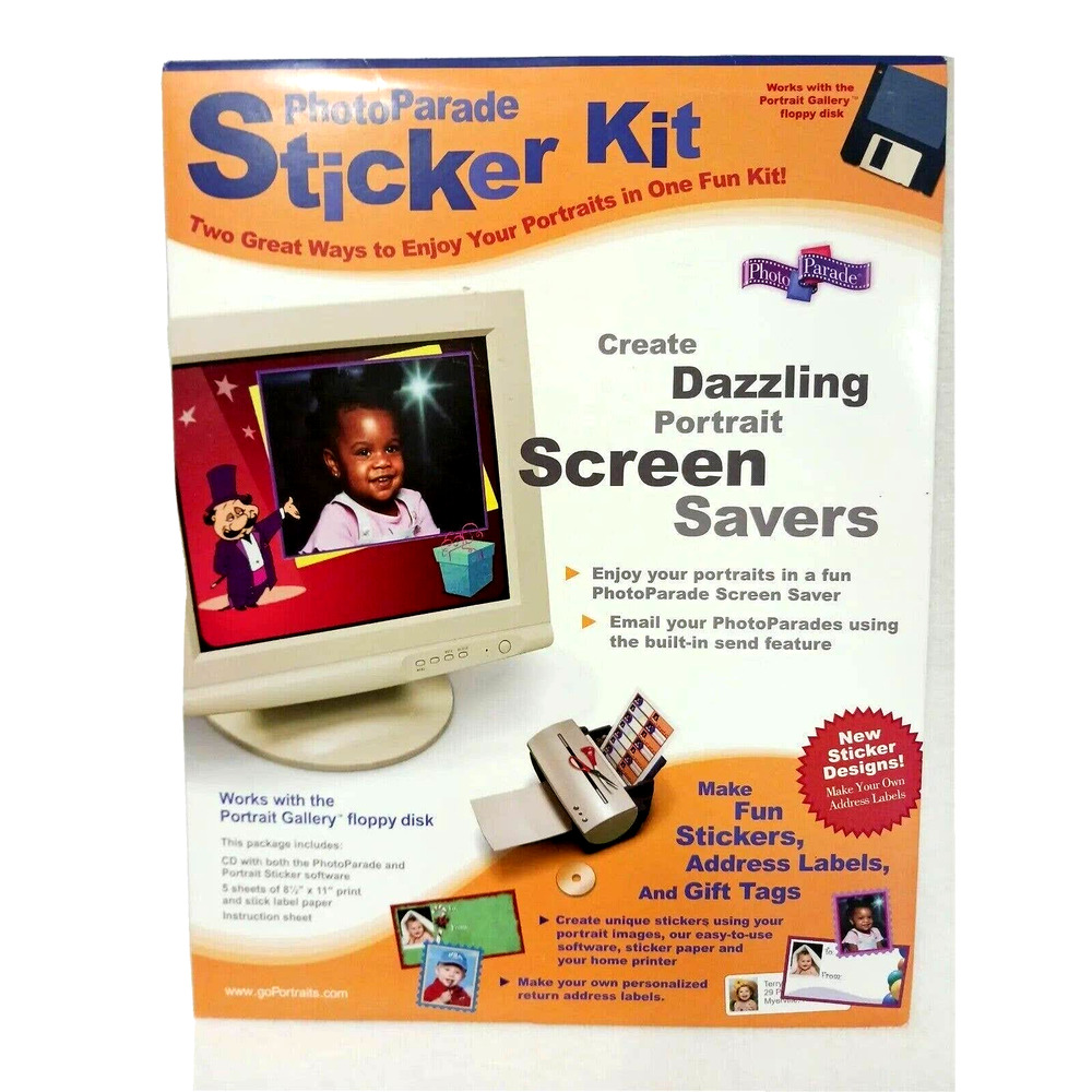 Photo Paper Sticker Kit 5 Sheets Stick Labels w CD instructions Crafts‎